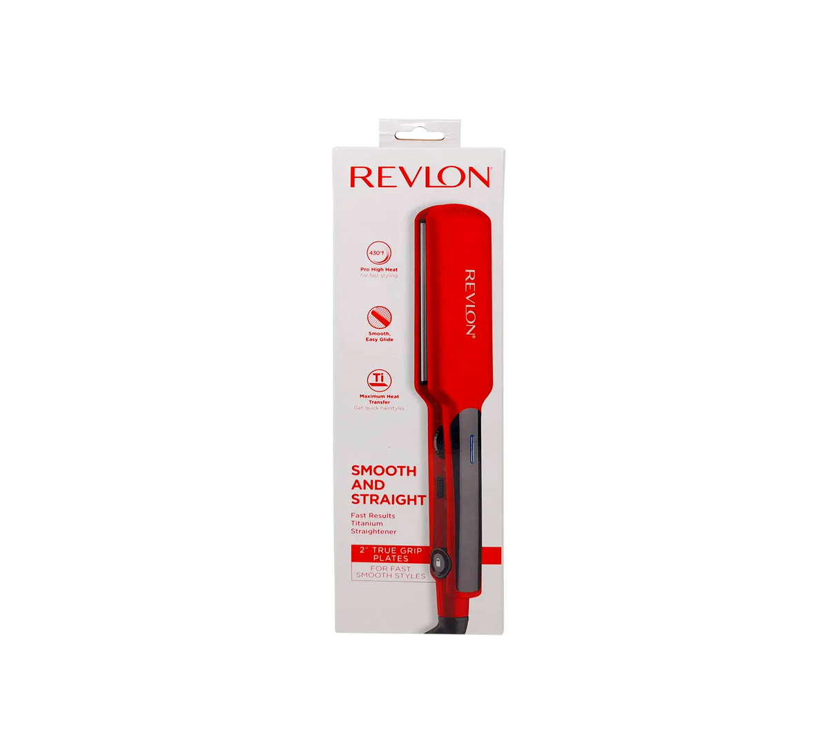 Plancha de cabello 2" Fast Results roja Revlon