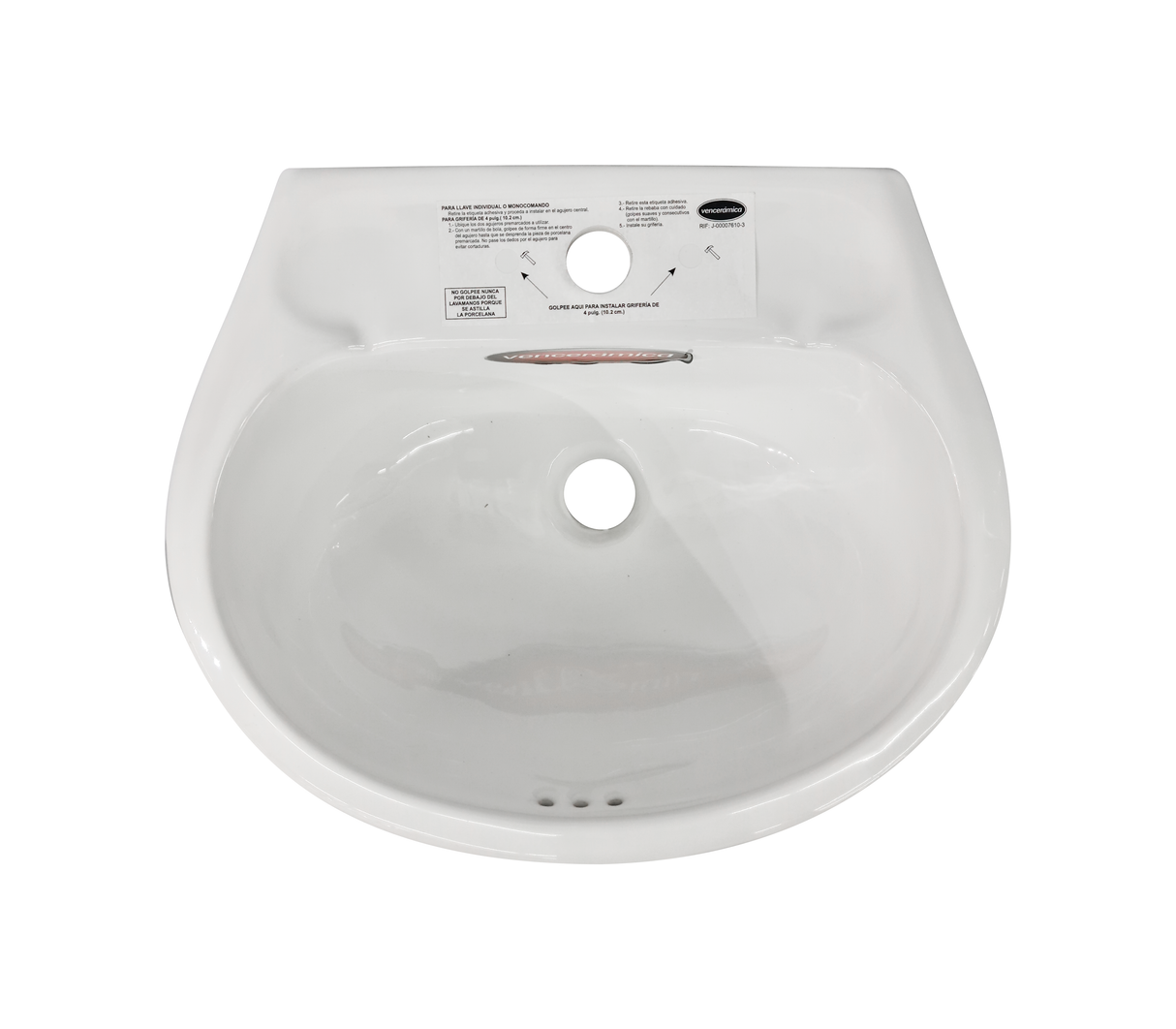 Lavamanos shelby sin pedestal linea estandar mod. 5575 blanco glaciar Venceramica