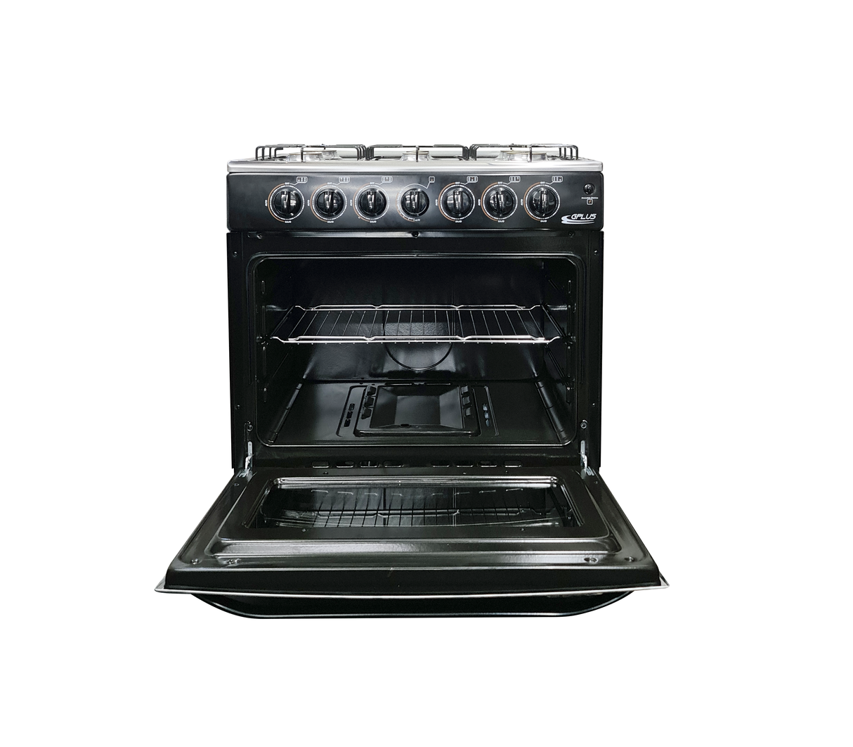 Cocina a gas 6 hornillas 30" Encendido automático negro Gplus