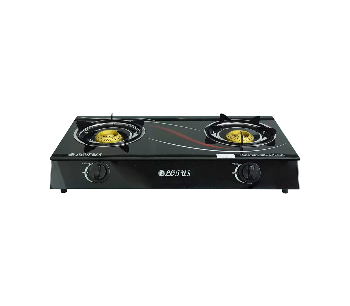 Cocina a gas 2 h vidrio negro-dis. Tribal Lotus