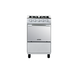 Cocina a gas agata plus 4 hornillas con tapa de vidrio parrilla gruesa blanca Mystic