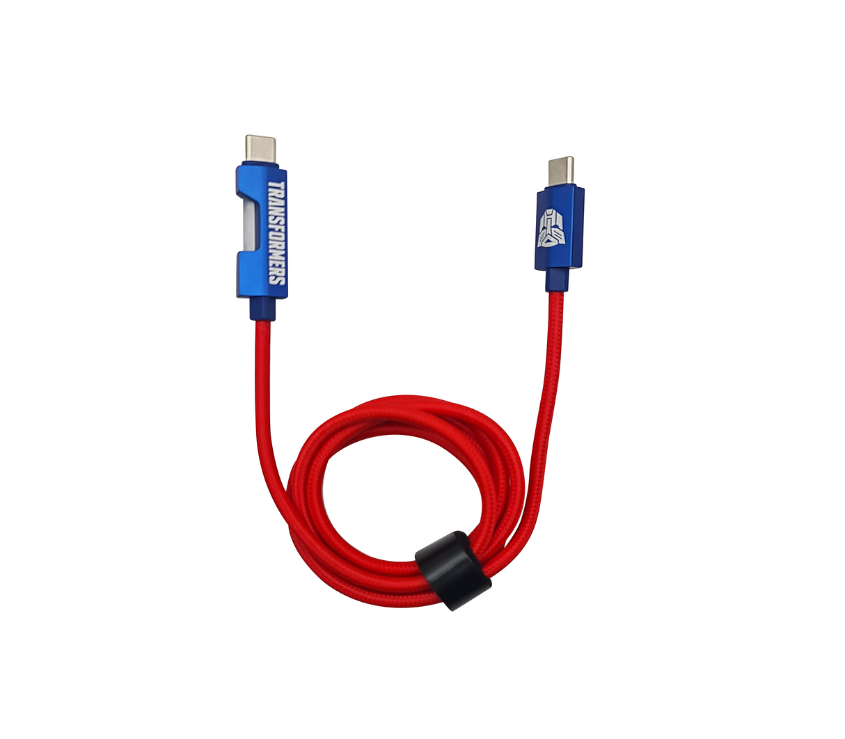 Cable cargador doble tipo C transformers rojo/azul Tecno