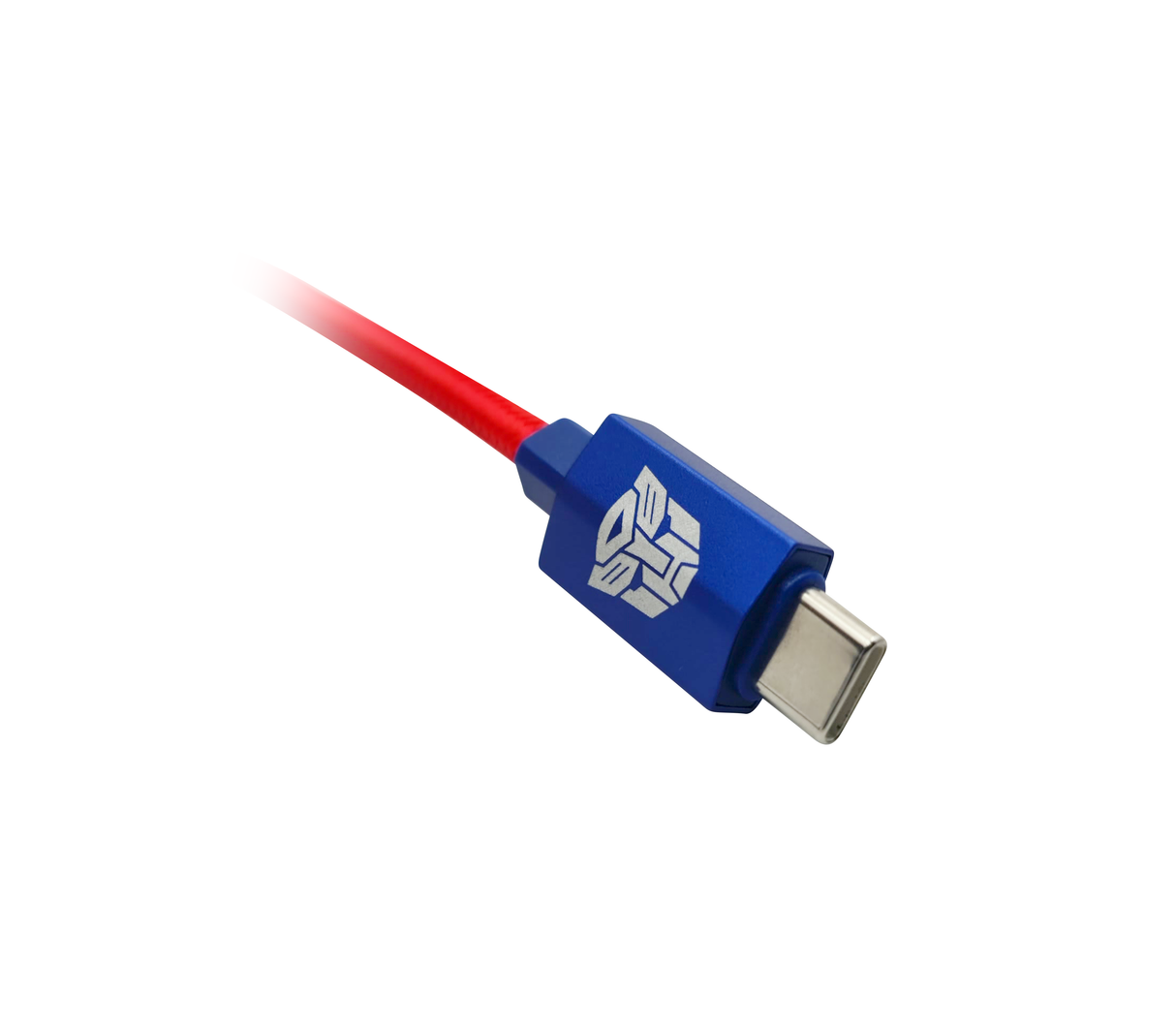 Cable cargador doble tipo C transformers rojo/azul Tecno