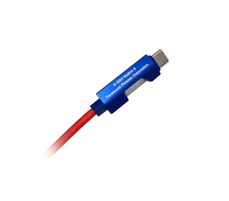 Cable cargador doble tipo C transformers rojo/azul Tecno