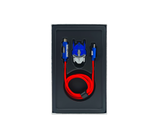 Cable cargador doble tipo C transformers rojo/azul Tecno