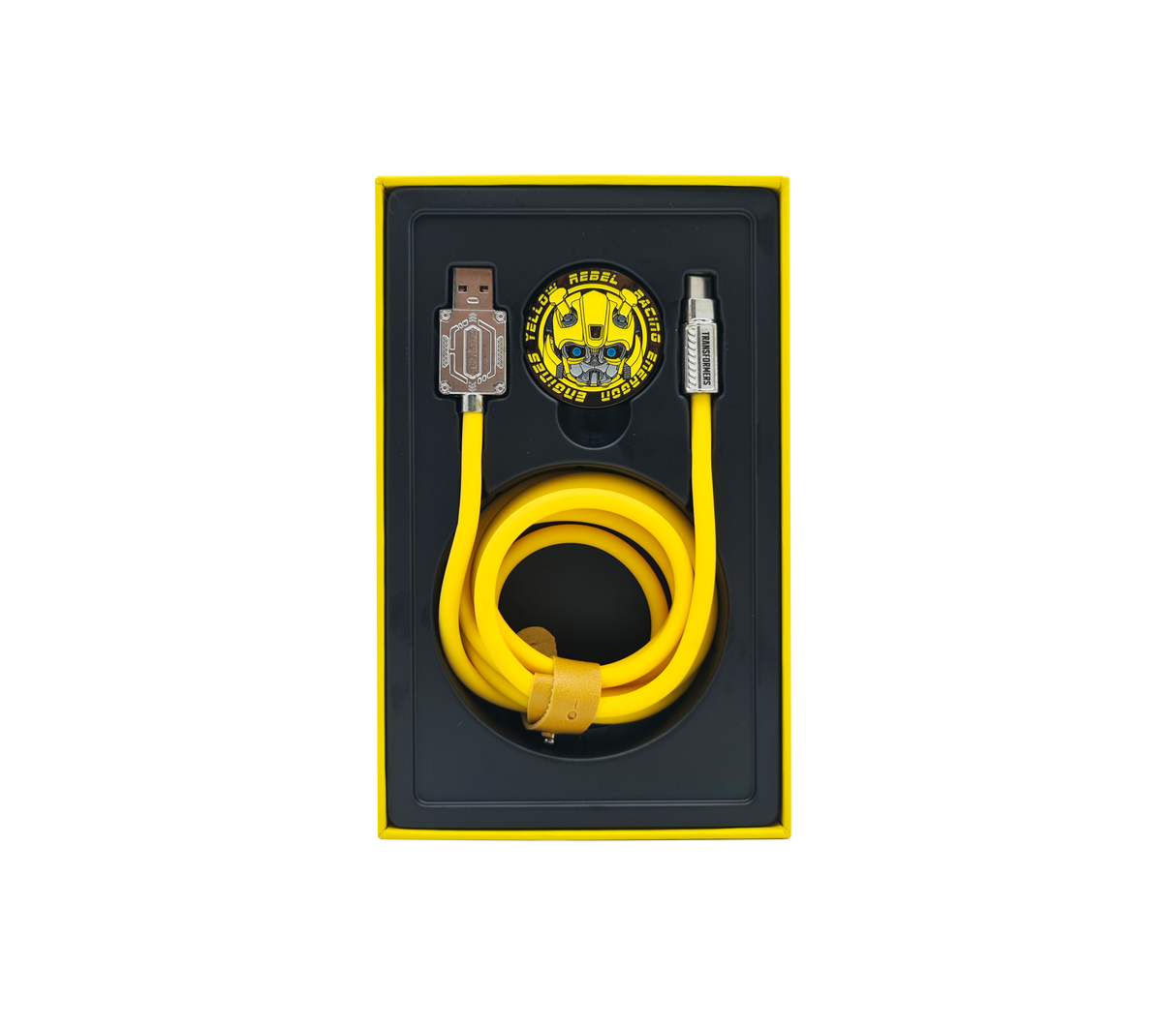 Cable cargador usb/tipo C transformers amarillo Tecno