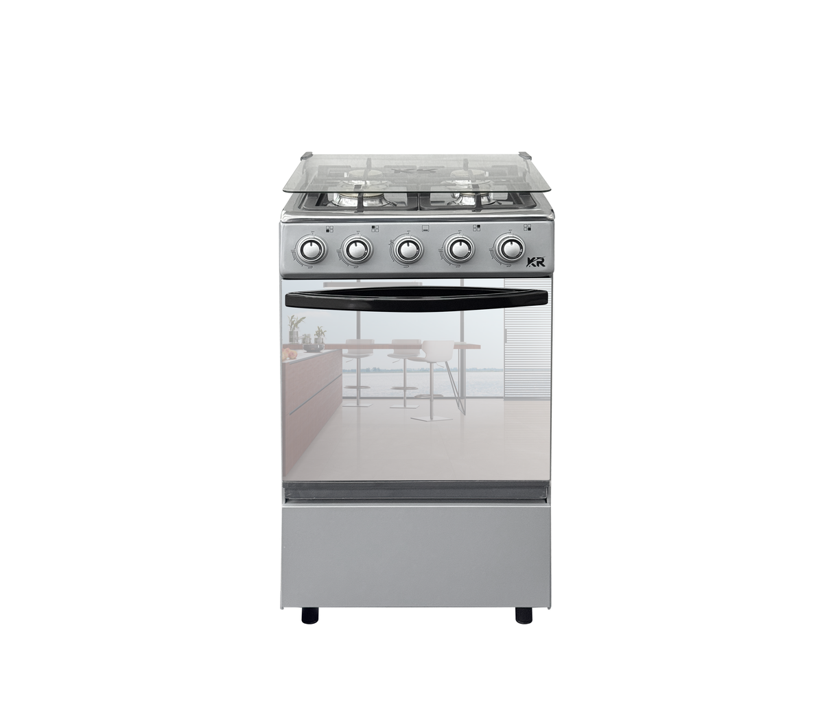 Cocina a gas 4 hornillas gris KR PLUS