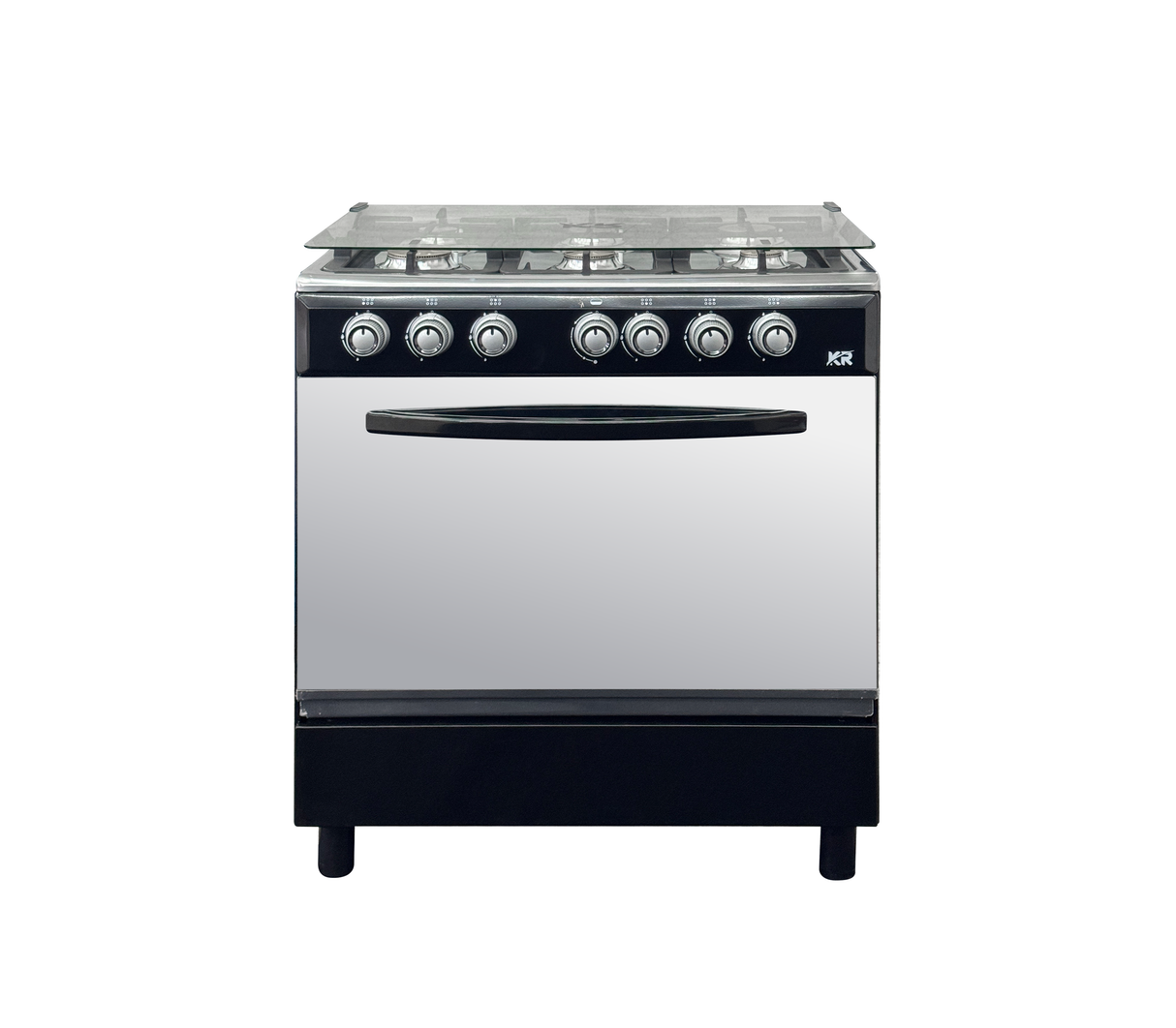 Cocina a gas 6 hornillas negro KR Plus