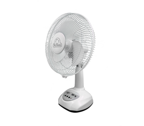 Ventilador de mesa 12" c/panel solar recargable blanco Sky Home