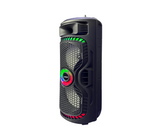 Corneta recar 8"x2 portátil karaoke/led/amplif. cont.y mic.alamb. 20W Sankey