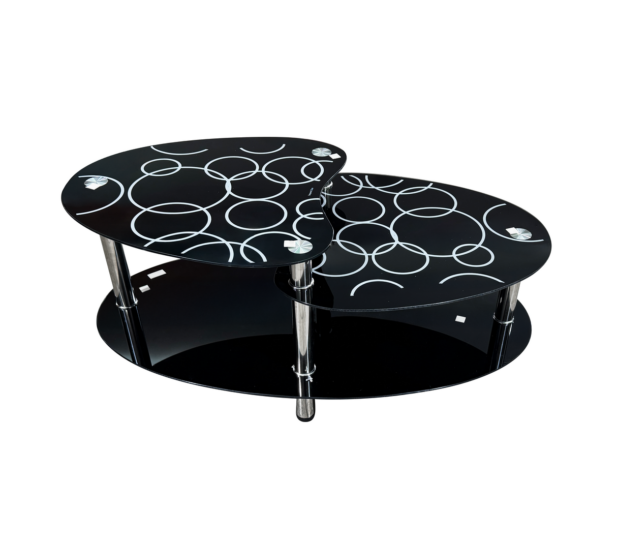 Mesa centro negro/blanco dis.circulos JSRI