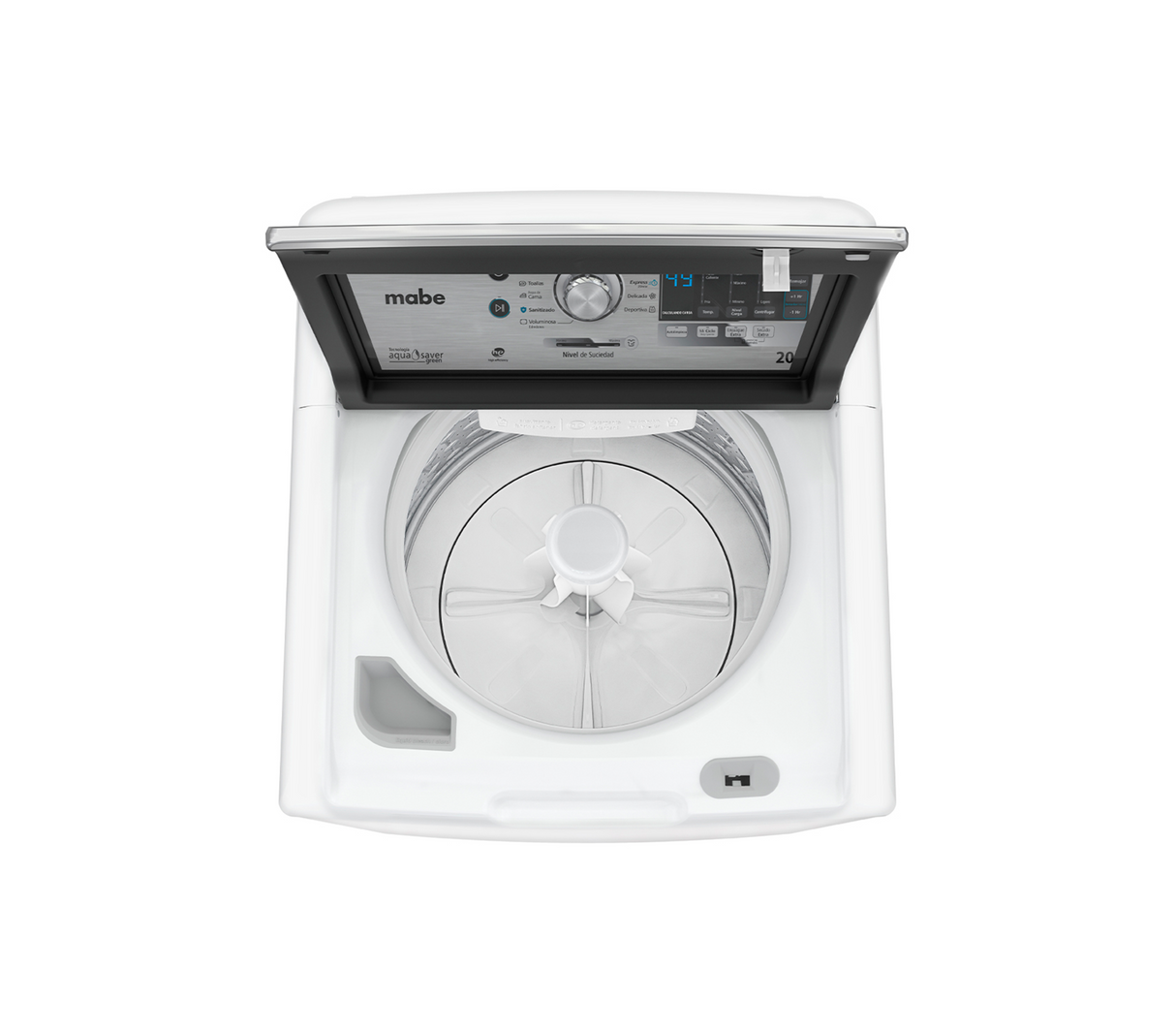 Lavadora automática 20 kg panel de perilla + display diamond gray Mabe