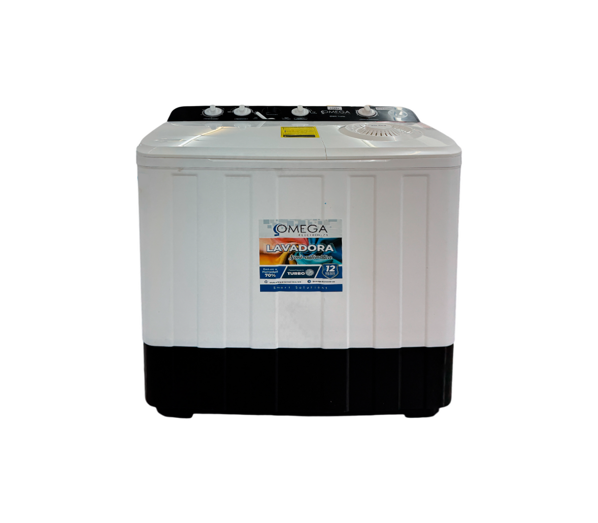 Lavadora 14kg doble tina c/tapa  blanca/panel negro Omega Electronics