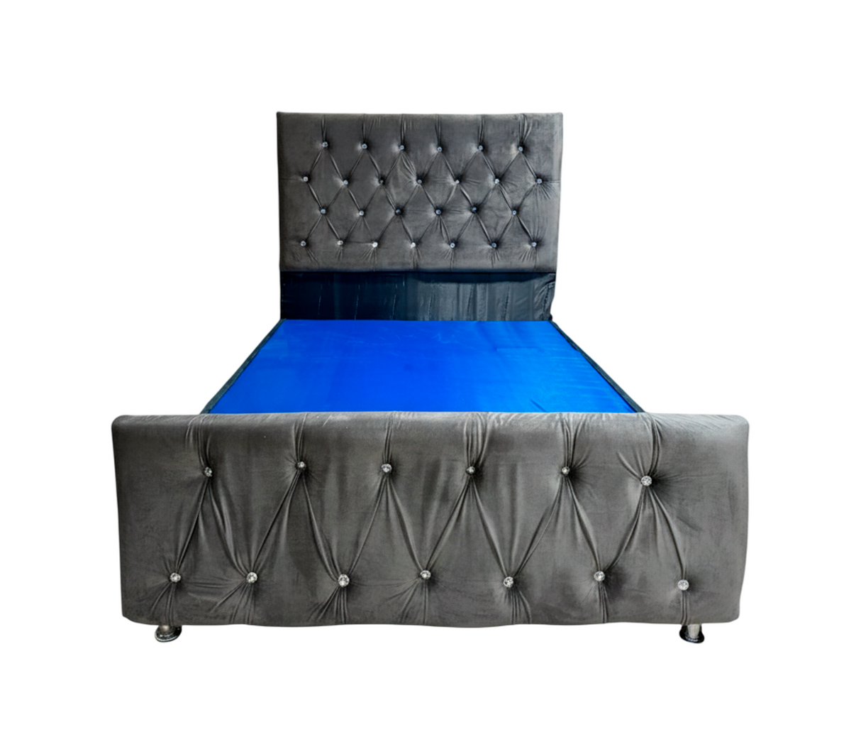 Box spring matrimonial c/copete dis. Capitoneado gamuza Fabricadora Man