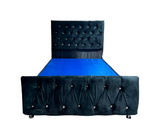 Box spring matrimonial c/copete dis. Capitoneado gamuza Fabricadora Man