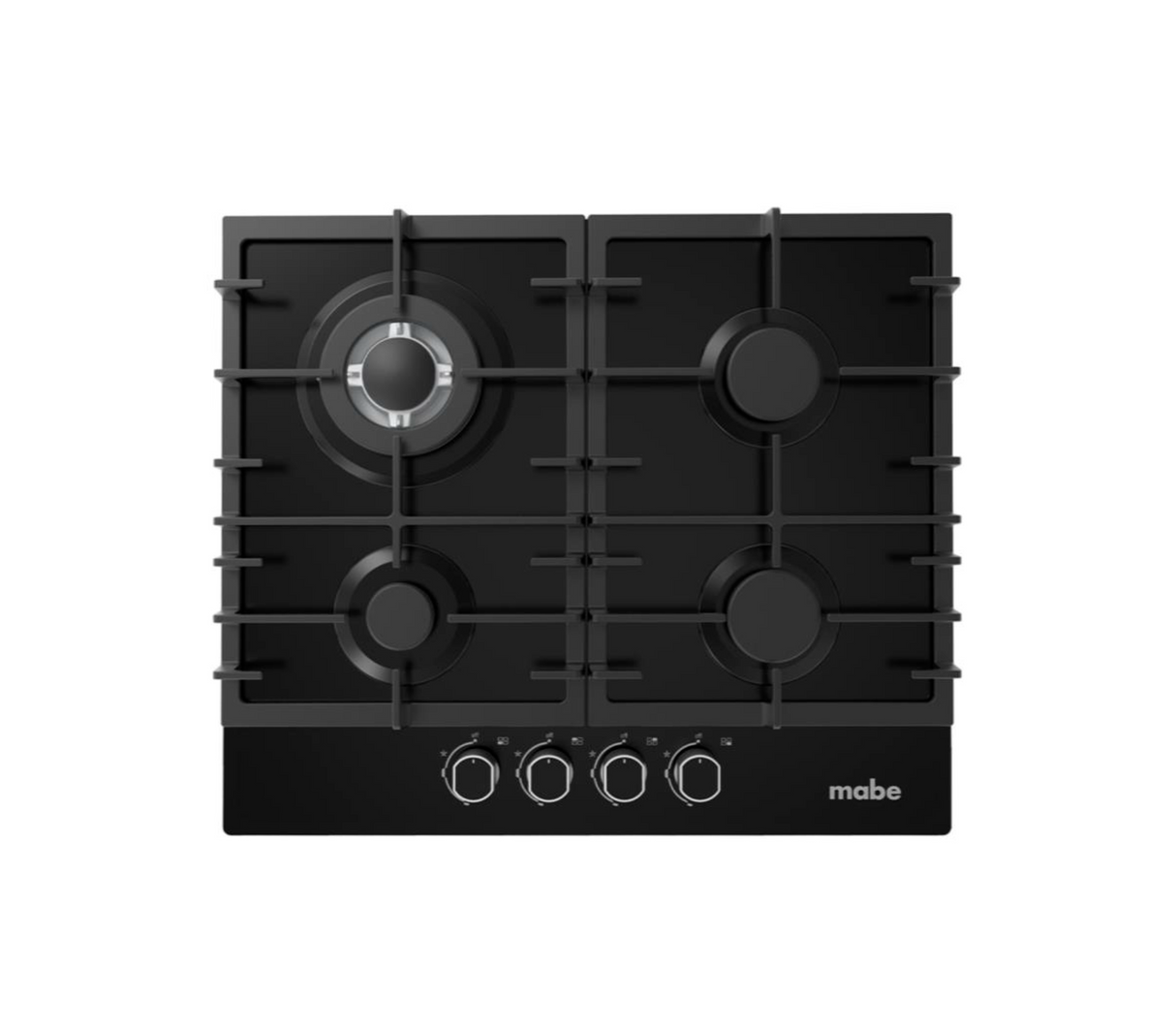 Tope de cocina a gas 4 hornillas 60 cm vitro/negro Mabe