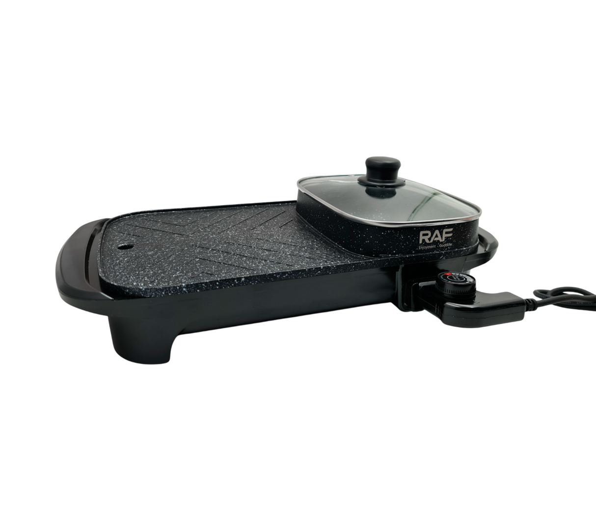 Plancha eléctrica multifuncional 2 en 1 con olla 1200W RAF