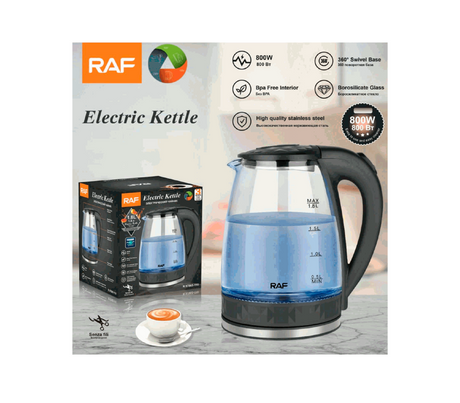 Hervidor eléctrico jarra de vidrio 1.8 litros 800W RAF