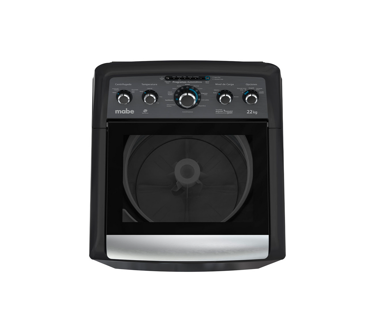 Lavadora automática 22 kg 5 perillas + botón diamond gray Mabe