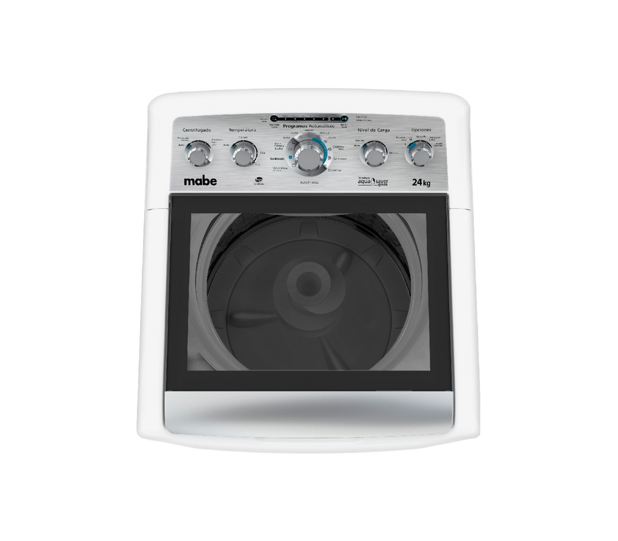 Lavadora automática 24 kg 5 perillas + botón blanca Mabe
