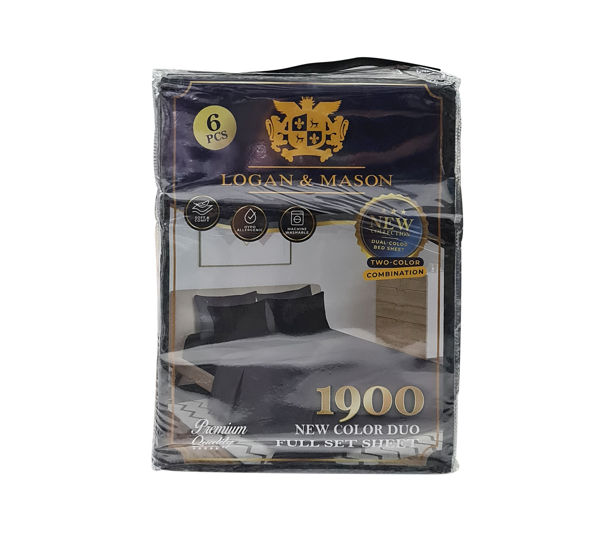 Juego de sábana matrimonial 6pcs 1900 Logan & Mason
