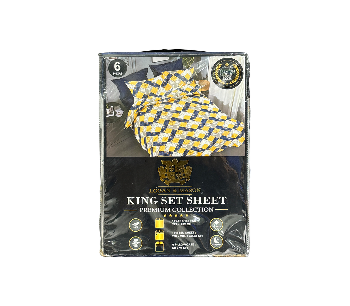 Juego de sábana king Premium Collection Logan & Mason