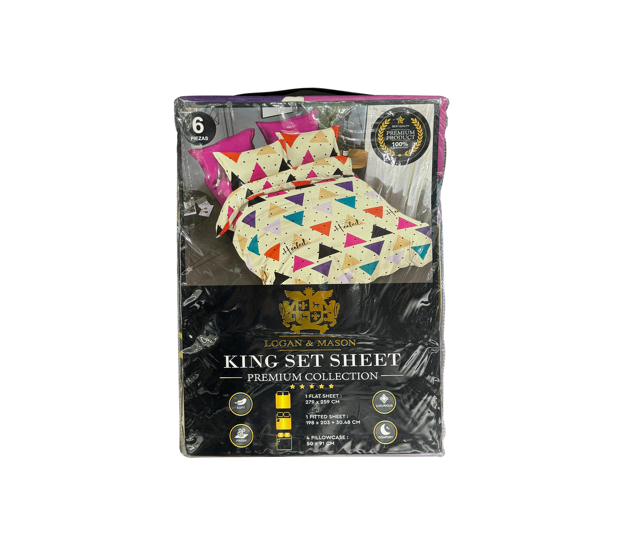 Juego de sábana king Premium Collection Logan & Mason