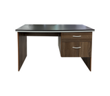 Escritorio 2 gavetas derecho 120x60x75cm MDF negro/marrón Powerfik