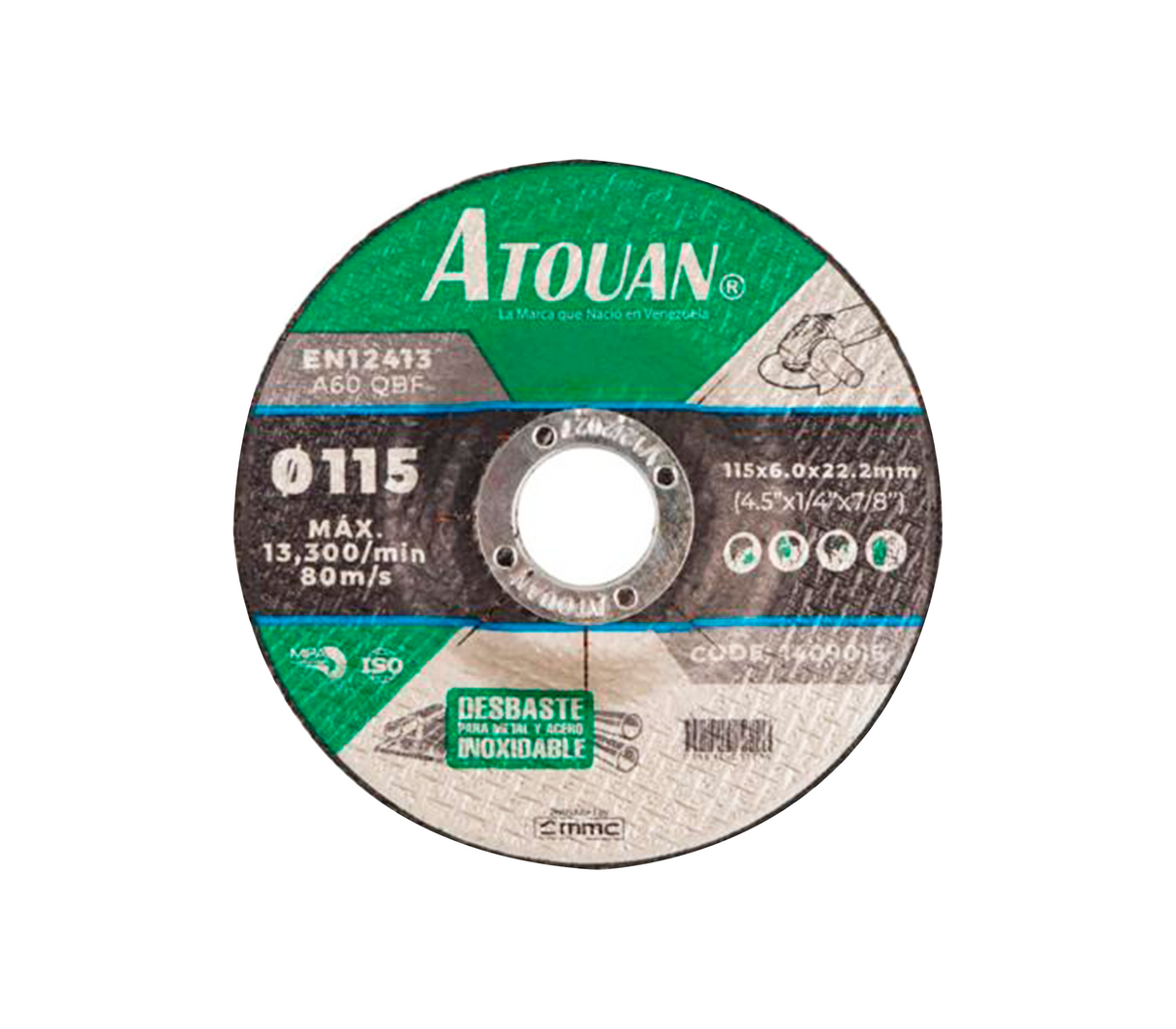 Disco desbaste 4-1/2” x ¼” x 7/8” Atouan