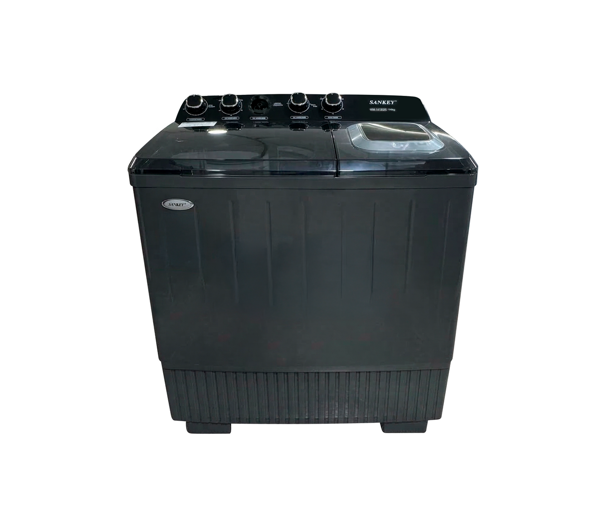 Lavadora semiautomática 14 kg con bomba doble tina gris Sankey