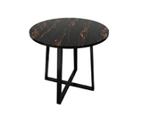 Mesa de comedor 4 puestos con marmolizo oscura redondo Powerfik