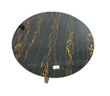 Mesa de comedor 4 puestos con marmolizo oscura redondo Powerfik