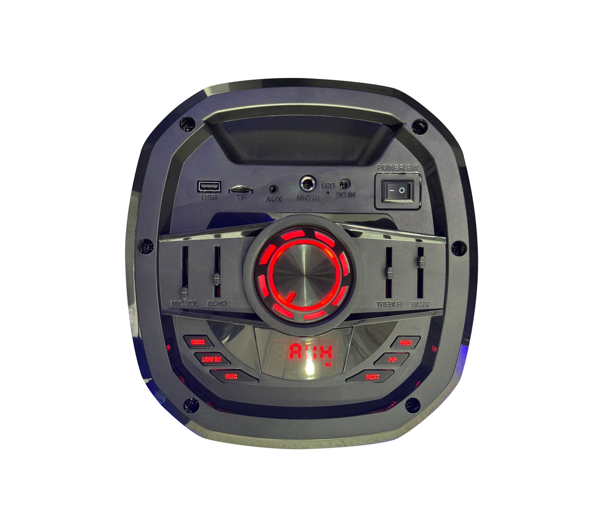 Corneta recargable 6,5” x2 portátil con micrófono 30W Geostar