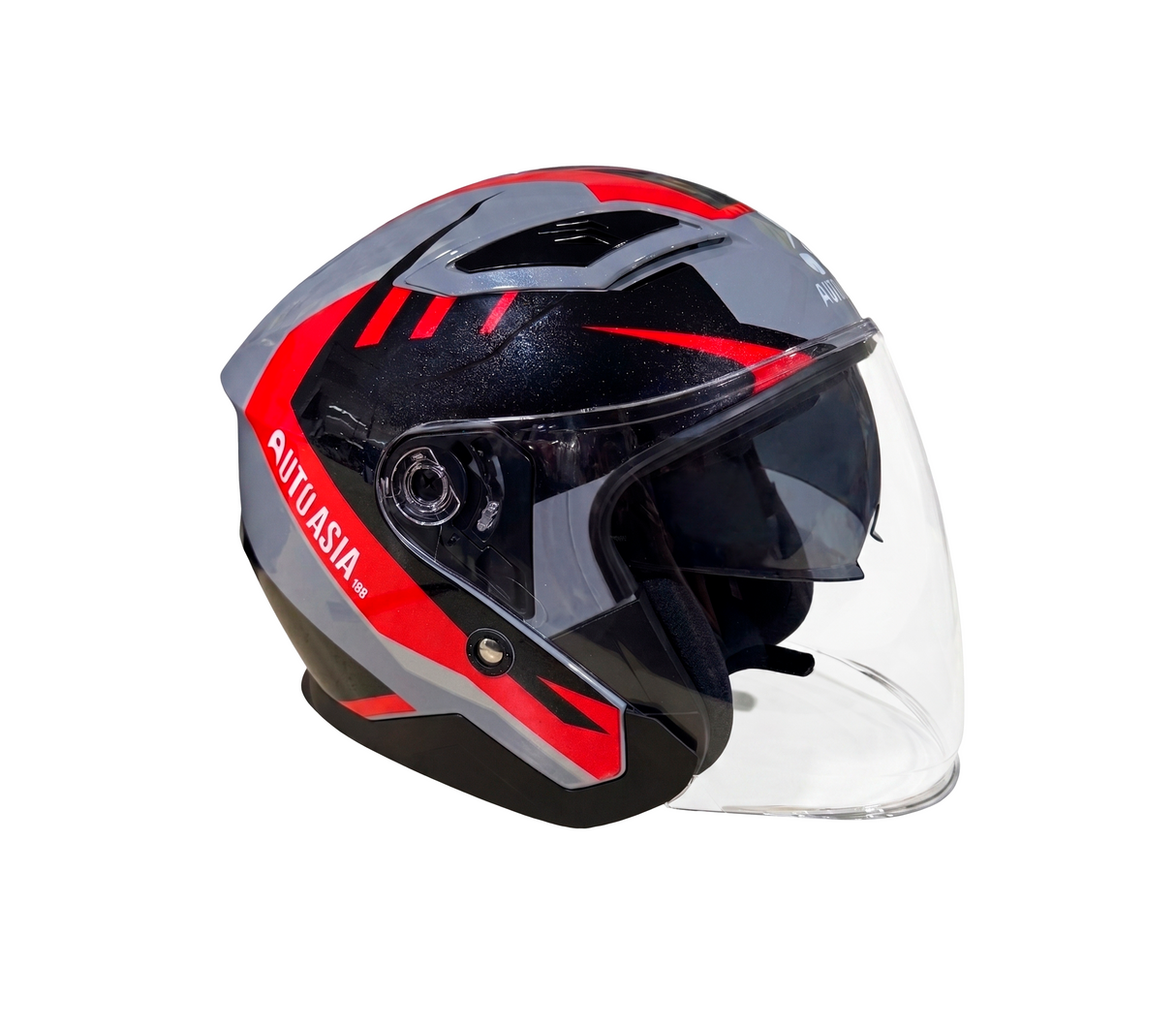 Casco motorizado SM528 rojo-gris talla L Auto Asia