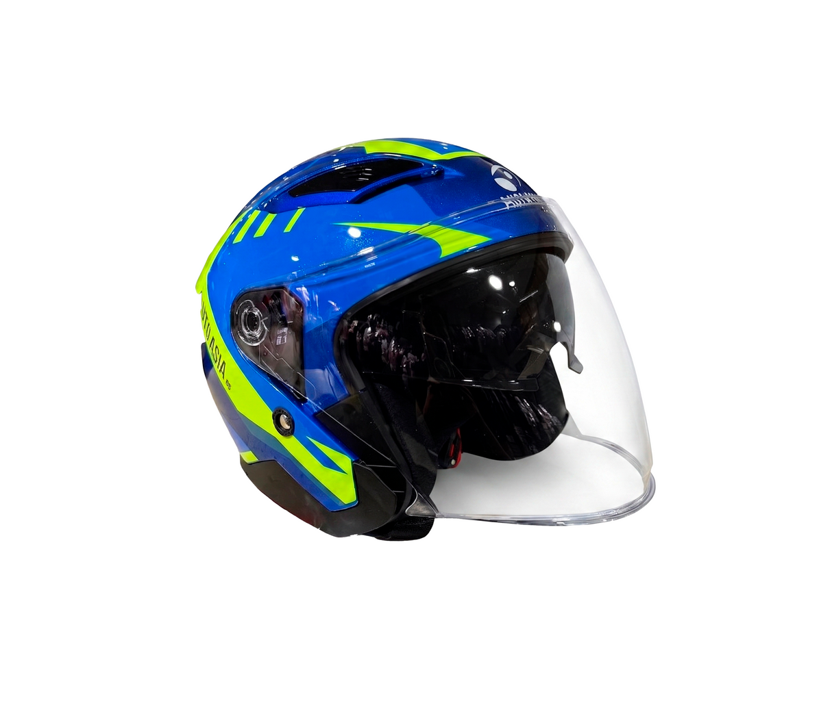 Casco motorizado SM528 azul-amarillo talla L Auto Asia