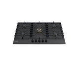 Tope de cocina a gas 5 hornillas 90cm negro Italia Drija