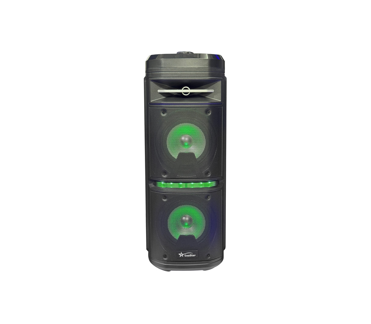 Corneta recargable 6,5” x2 portátil con micrófono 30W Geostar