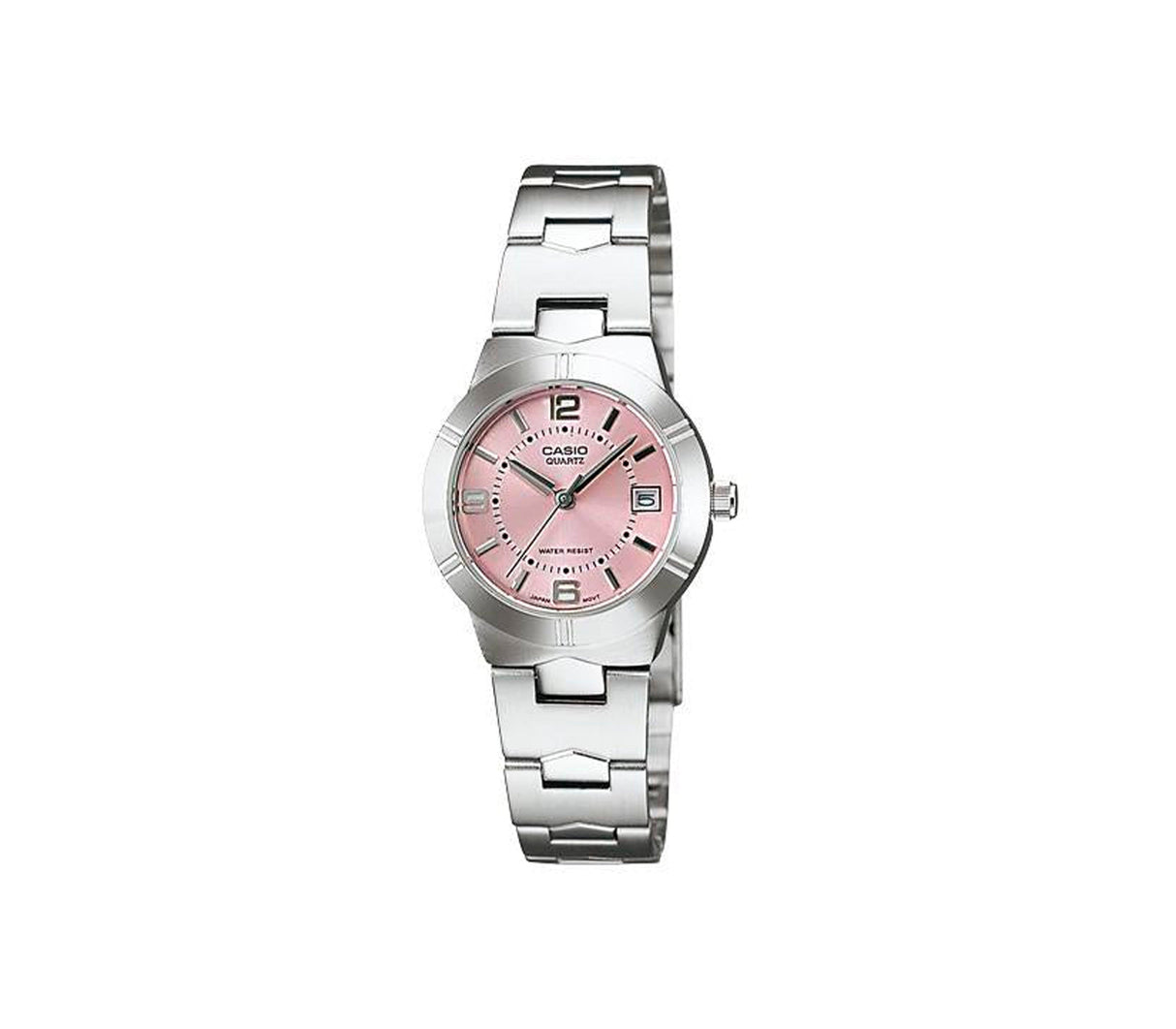 Reloj analógico casual correa acero inoxidable rosado Casio