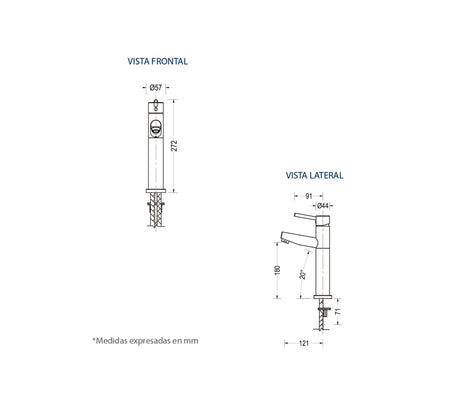 Grupo lavamanos monomando G.O 180 C/D FP