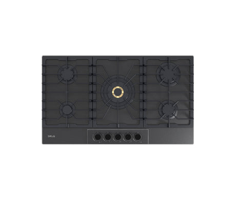 Tope de cocina a gas 5 hornillas 90cm negro Italia Drija