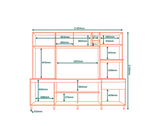 Mueble de Cocina Compacta Zoe Freijo/Nero Mx Moveis