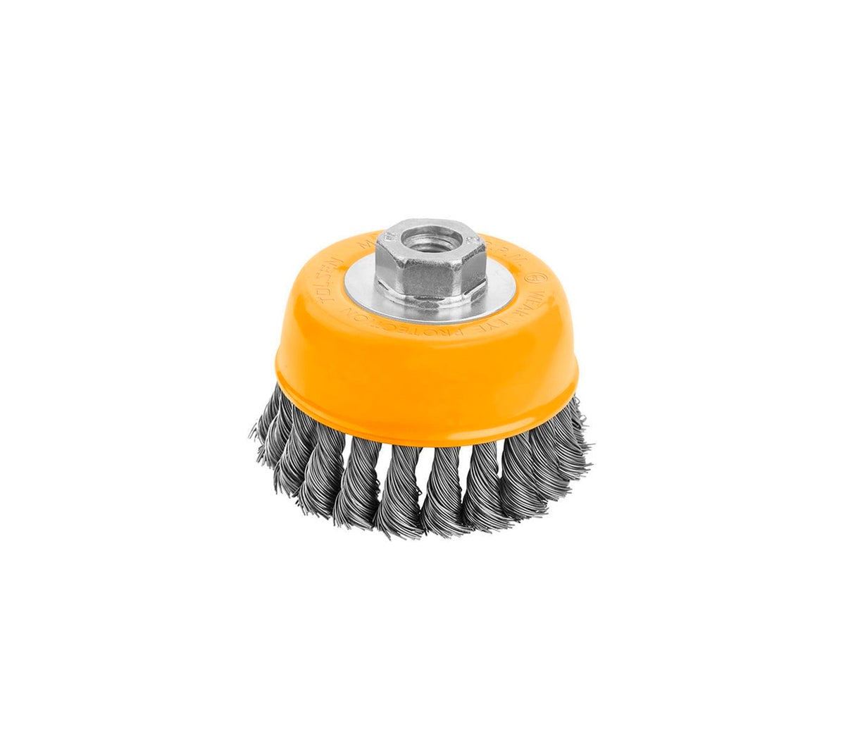 Cepillo de alambre industrial con copa de tuerca 4" Tolsen