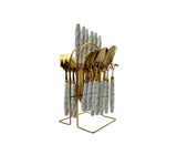 Juego de cubiertos 24 piezas base dorada Pamorde