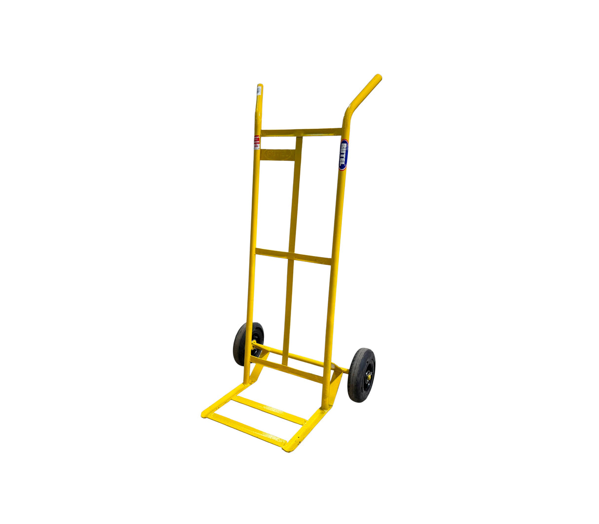 Carrucha maciza sencilla rueda 8" tubo 3/4" amarilla Rutel