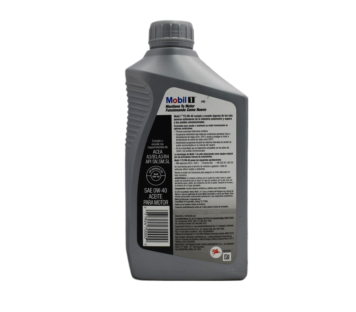 Aceite 0W-40 Sintético 0.95 litros Mobil