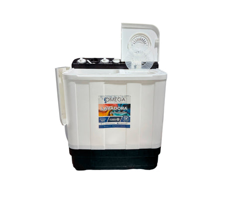 Lavadora 8kg doble tina blanco / panel negro Omega Electronics