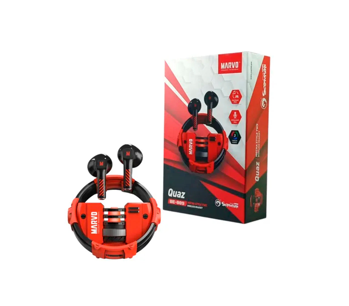 Audífonos inalámbrico negro/rojo Marvo