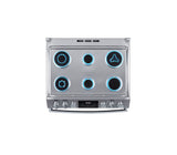 Cocina a gas piso 76cm 6 hornillas con encendido eléctrico acero inox Mabe