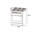 Cocina a gas piso Venecia 90cm 5 hornillas acero Drija