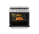 Cocina a gas para empotrar 80cm 6 hornillas silver Mabe
